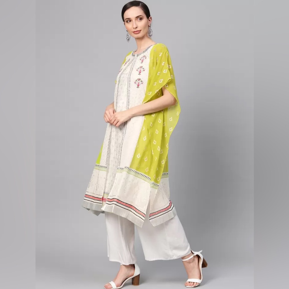 Wishful printed layered kafta kurta